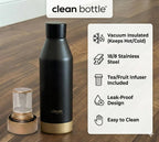 Clean Bottle 17 Oz Insulated Water bottle | Fruit Infuser and Removable Bottom