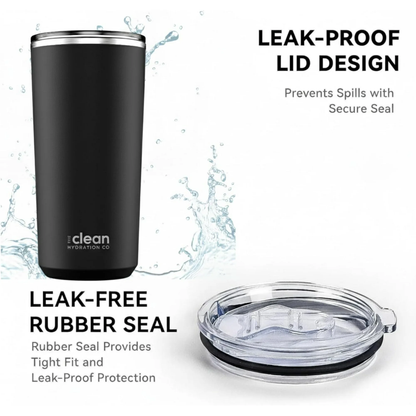 The Clean Hydration Company 20oz Ceramic Lined Insulated Coffee Tumbler, Travel Mug, Double Wall Vacuum