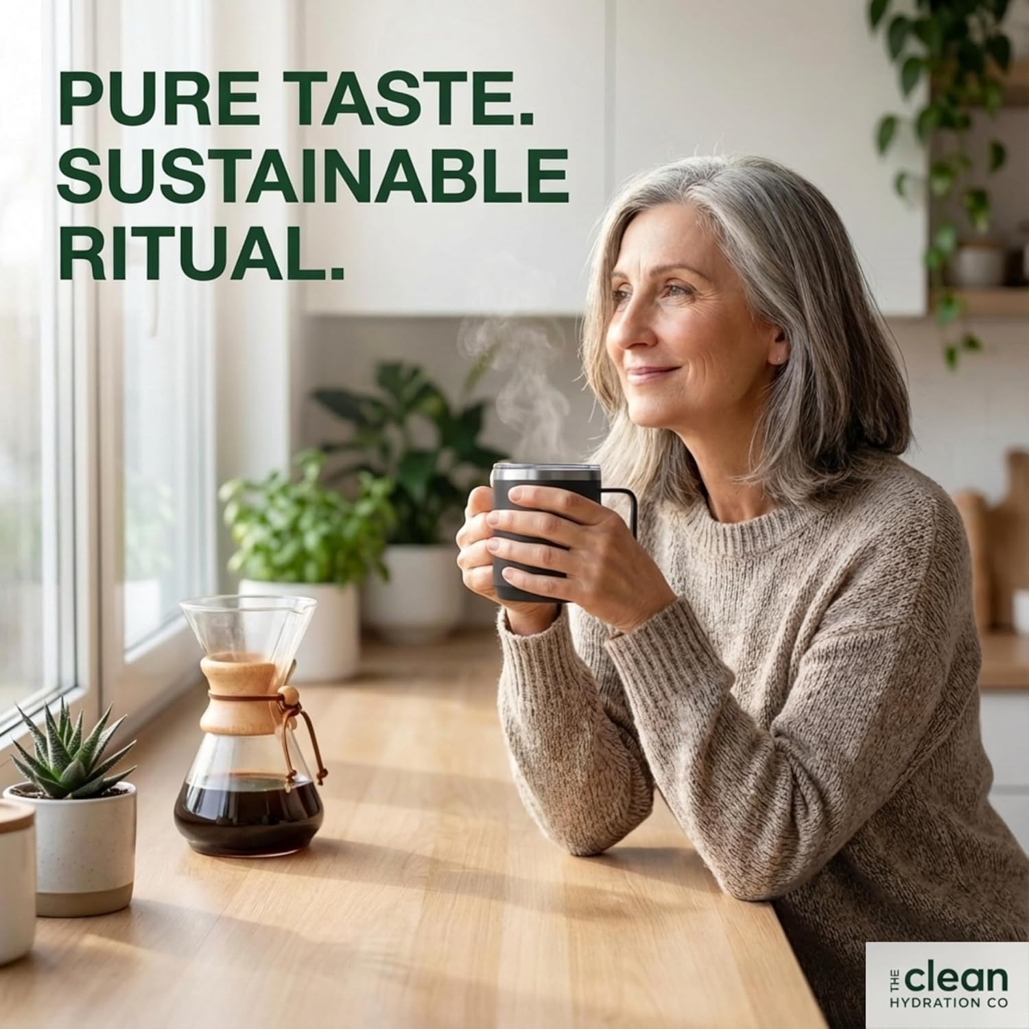 Ceramic Lined Insulated Coffee Mug with Lid - 12oz | Clean Hydration Co.