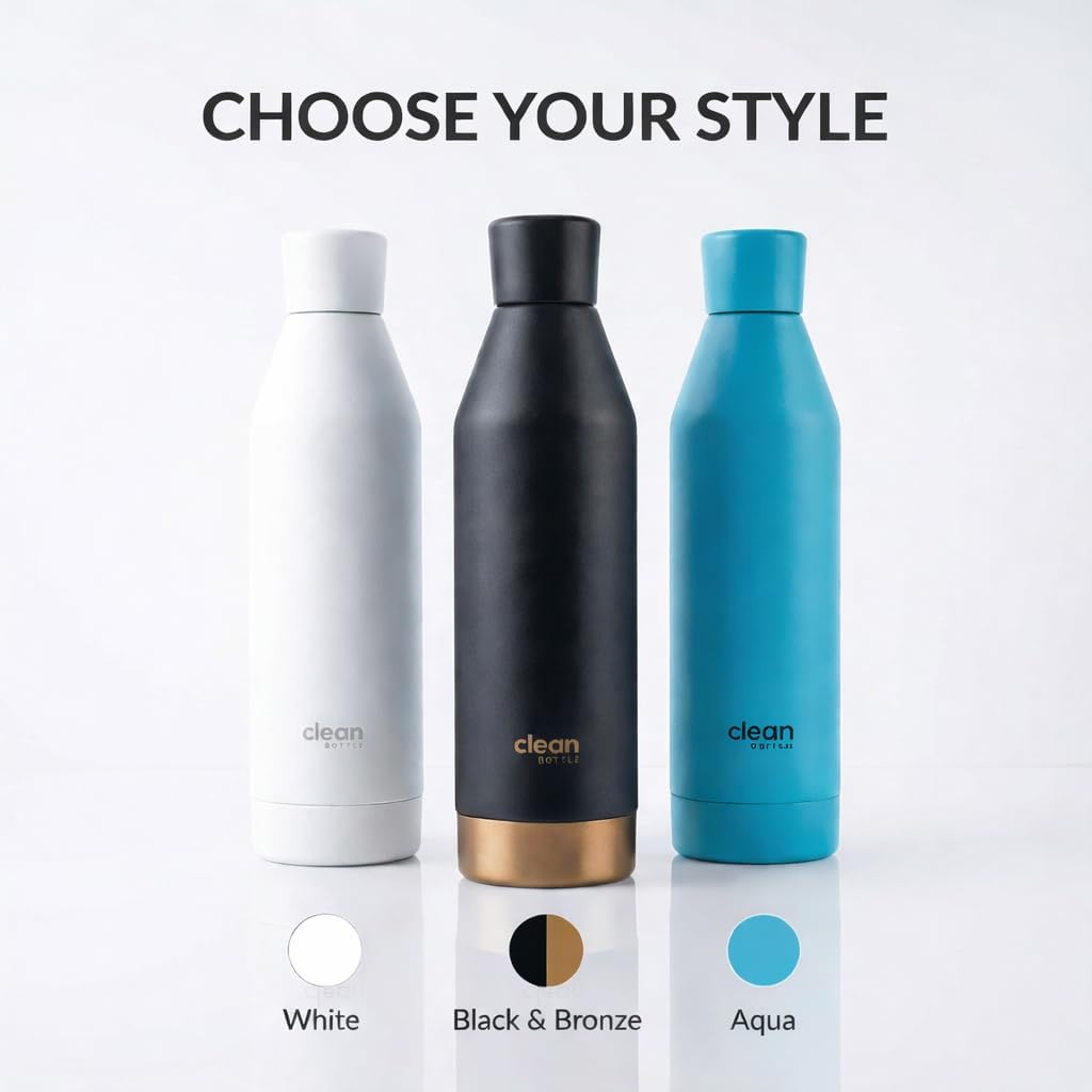 Clean Bottle 17 Oz Insulated Water bottle | Fruit Infuser and Removable Bottom