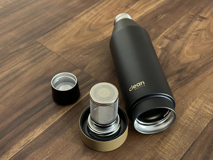 Clean Bottle 17 Oz Insulated Water bottle | Fruit Infuser and Removable Bottom