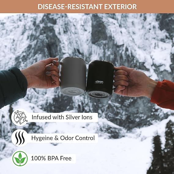 12 oz Mug – Insulated Stainless Steel Travel Coffe Cup for hot and Cold drinks