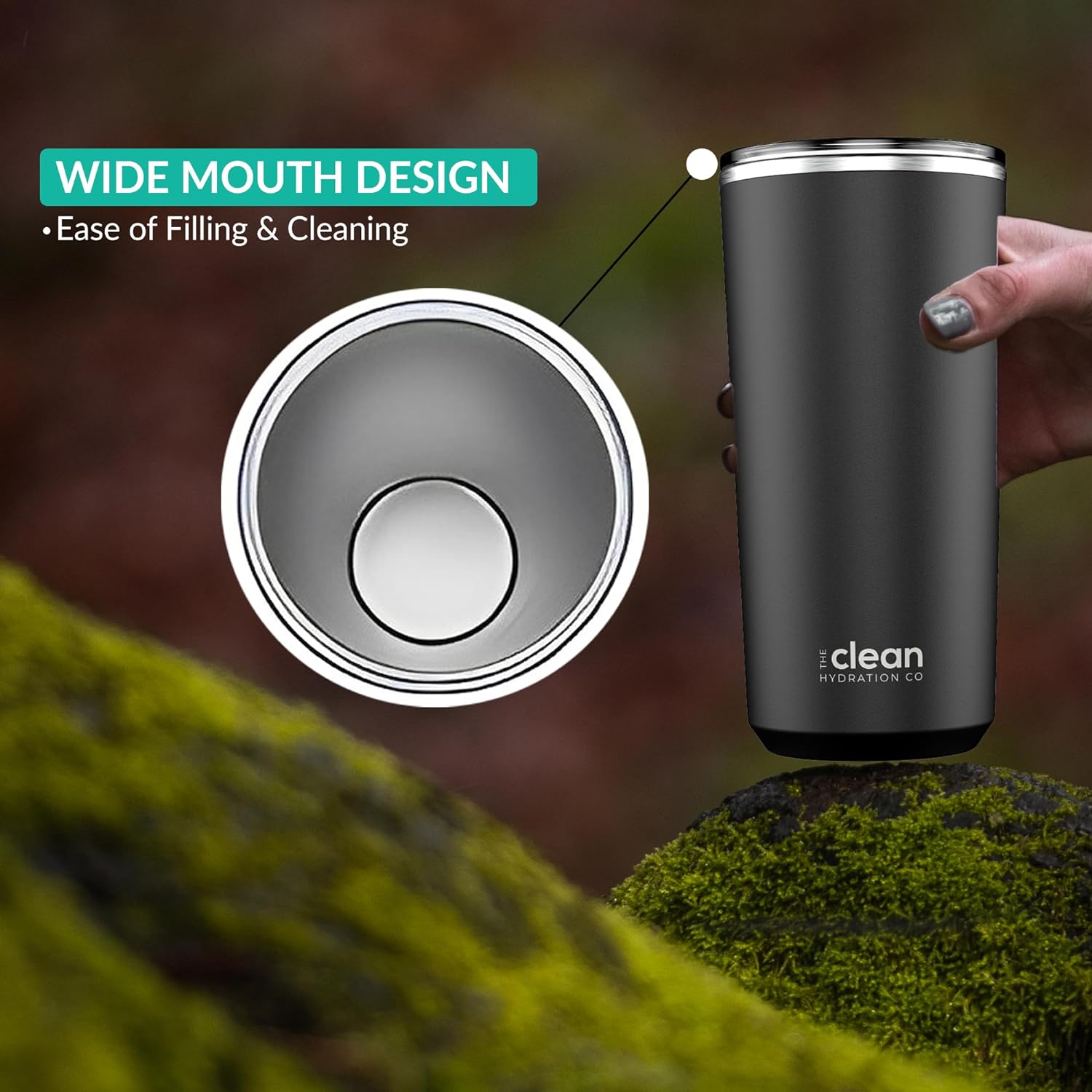 20oz Tumbler - wide-mouth design for easy filling