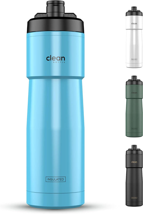 23 oz Sports Water Bottle – (Aqua Blue, White, Olive Green, Black)