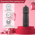 Clean Hydration Gift Set | Square Water Bottle 25 Oz | Insulated Bike Water Bottle 23 Oz | Double Wall Ceramic Tumbler 20 Oz | Black