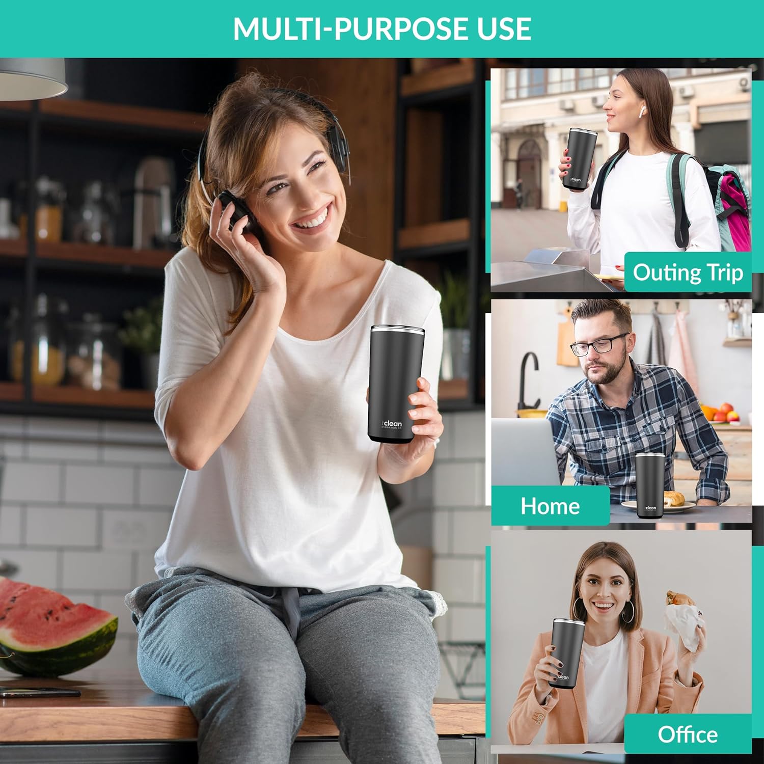Stainless steel tumbler for everyday use, travel, and work
