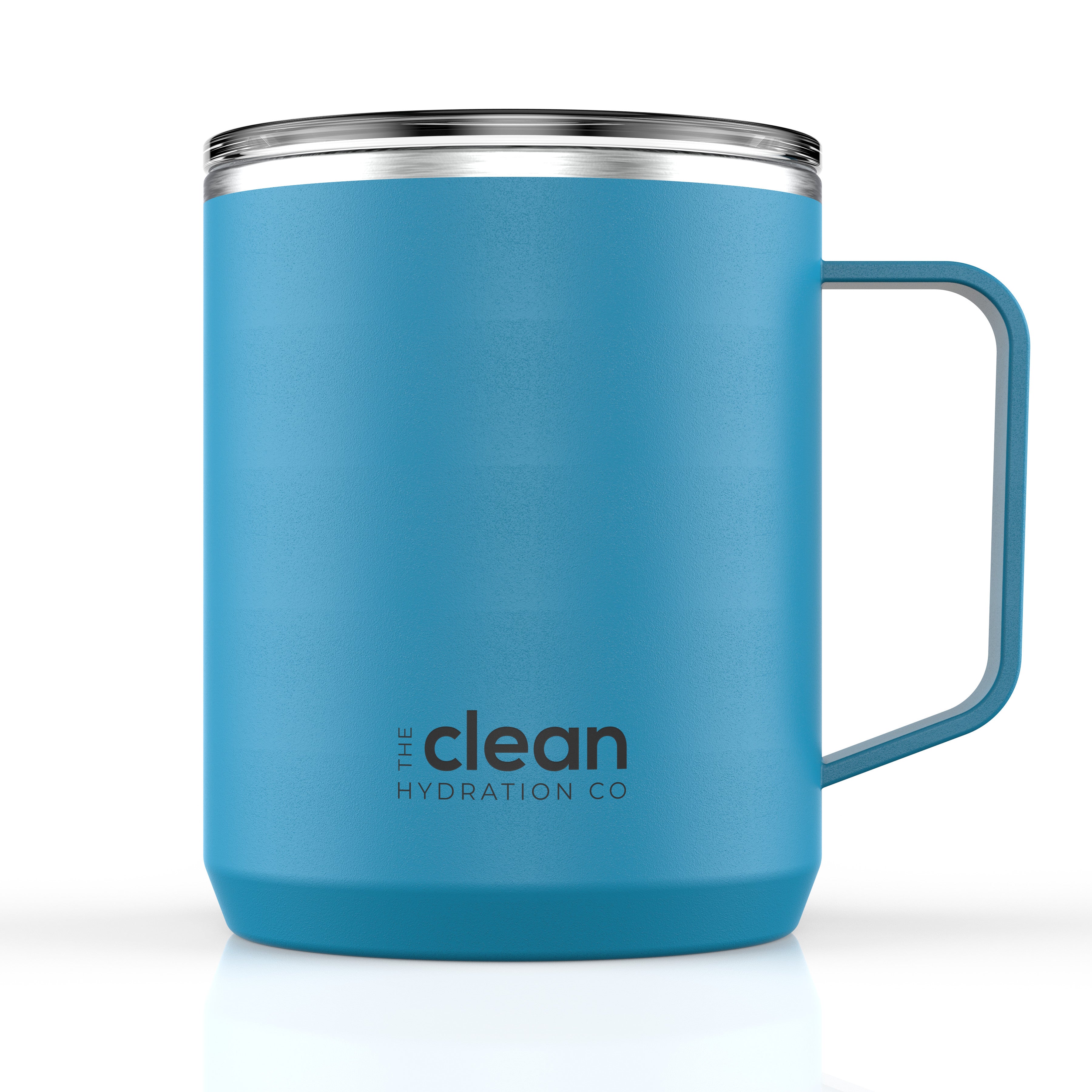 The Clean Hydration MUG12004 12 oz Insulated Stainless Steel Coffee Mug Cup with Ceramic Inner Coating & No Metal Taste - Aqua