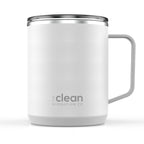 White insulated mug with handle